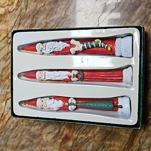 Set of 3 Vintage Santa ornaments